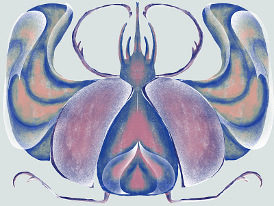 Rhino Beetle abstracted beetle bug colorful flat illustration insect procreate shading