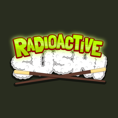 Radioactive Sushi Logo animation apparel design branding cartoon character design design etsy game design graphic design illustration logo design logos sticker design stickers typography