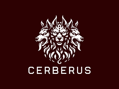 Cerberus Logo animal animals branding club community corporation creative dark design dino dog elegan greek mythology head modern nature predator simple