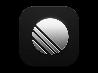 3D logo 3d app appicon black blender logo metal render white