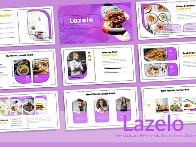 Lazelo Powerpoint branding cafe delivery foods menu merchandise restaurant restaurant menu