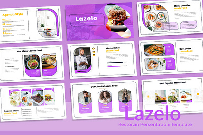 Lazelo Powerpoint branding cafe delivery foods menu merchandise restaurant restaurant menu