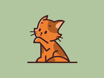 Curious Cat Logo for Sale baby cartoon cat logo character curious cute animal fun funny kids kitten kitty logo design mascot orange cat pet spotty tabby cat