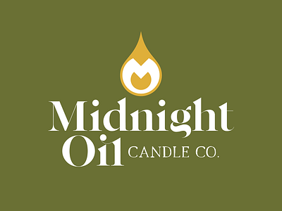 Midnight Oil Candle Co. Main Logo branding candle design graphic design identity illustration logo mark oil wordmark