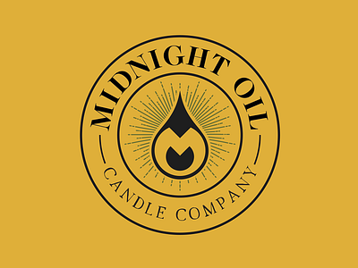 Midnight Oil Candle Co. Badge badge branding candle design graphic design handmade identity illustration logo mark