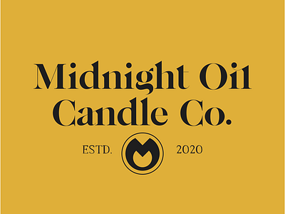 Midnight Oil Candle Co. Wordmark branding candle craft design etsy graphic design handmade identity illustration logo mark wordmark
