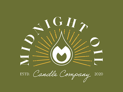 Midnight Oil Candle Co. Alt branding candle custom design etsy graphic design handdrawn handmade identity illustration logo mark sunray