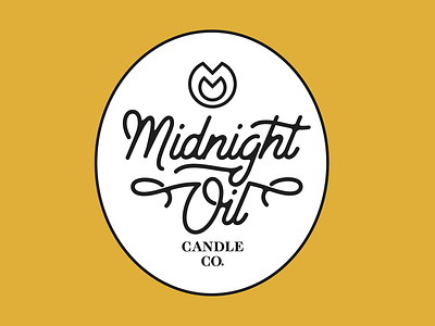 Midnight Oil Candle Co. Alt Label branding candle craft design etsy graphic design handmade identity illustration label logo mark