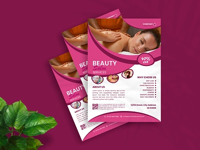 Beauty & Spa Flyer Design Template advertisement beauty care beauty care flyer beauty clinic flyer catalog corporate cosmetic creative facial flyer health spa message pedicure poster print spa spa poster template women