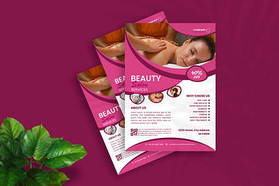 Beauty & Spa Flyer Design Template advertisement beauty care beauty care flyer beauty clinic flyer catalog corporate cosmetic creative facial flyer health spa message pedicure poster print spa spa poster template women