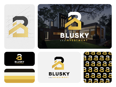 Blusky Investment Logo Design branding graphic design graphic designer logo logo designer real estate logo