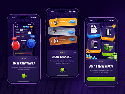 InGame. Social Betting Mobile App app betting football game get started level lose mobile onboarding play predictions ranking shop soccer social sport teams walkthrough welcome win