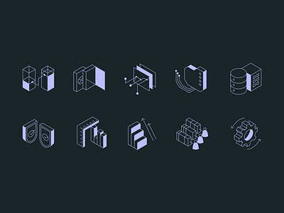 Data Icons branding data design feature management iconography illustration illustrator isometric