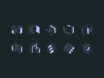 Data Icons branding data design feature management iconography illustration illustrator isometric