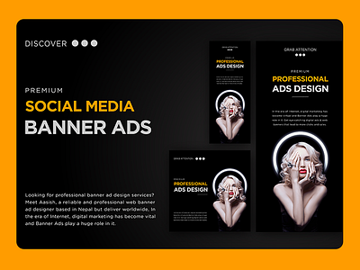 Premium Social Media Responsive Ads 3d ads design banner design branding design graphic design graphicdesign homepage design illustration landing page ui ui design webdeisgn