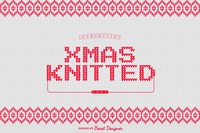XMAS KNITTED FONT by Beast Designer christmas christmas font font fonts graphic design knitted knitted fonts santa claus font santa fonts typography xmas font