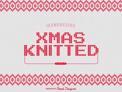 XMAS KNITTED FONT by Beast Designer christmas christmas font font fonts graphic design knitted knitted fonts santa claus font santa fonts typography xmas font