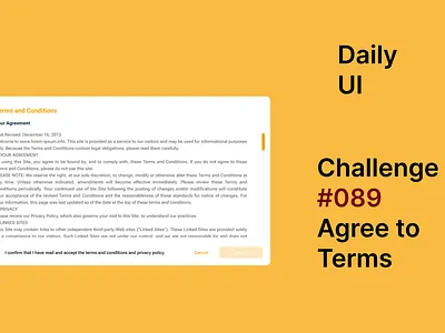 Daily UI Day 089, Agree to Terms app branding design graphic design ui ux