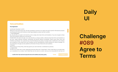 Daily UI Day 089, Agree to Terms app branding design graphic design ui ux
