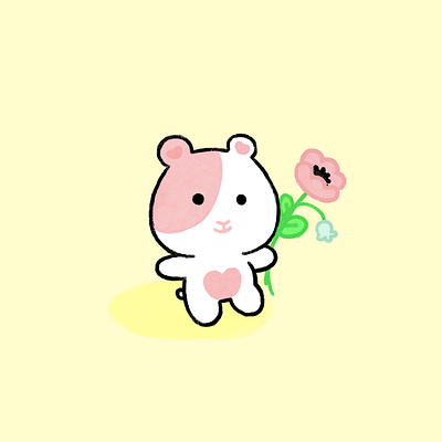 For You animal cartoon character cute digital art hamster illustration kawaii