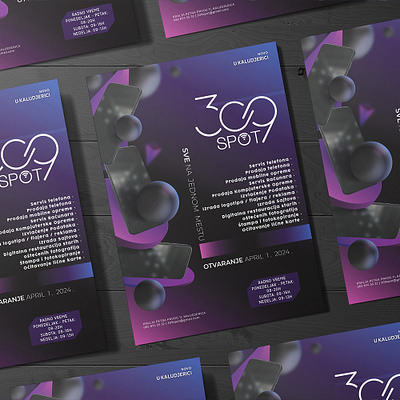 Logo + Flyer Design | Mobile Shop & Repair Service "309 spot" branding flyer graphic design logo print ready vector