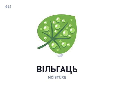 Вíльгаць / Moisture belarus belarusian language daily flat icon illustration vector word