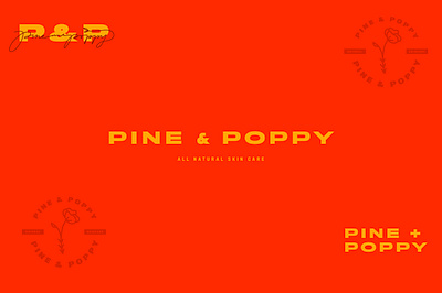 Pine + Poppy Skin Care Brand branding logo ui