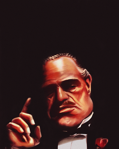 Don Vito caricatura caricature character art cover art cult movie don corleone editorial illustration illustration ilustração editorial marlon brando procreate the godfather