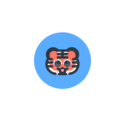 Stripey Smiles animal cat cute happy illustration kawaii minimalistic simple tiger vibrant