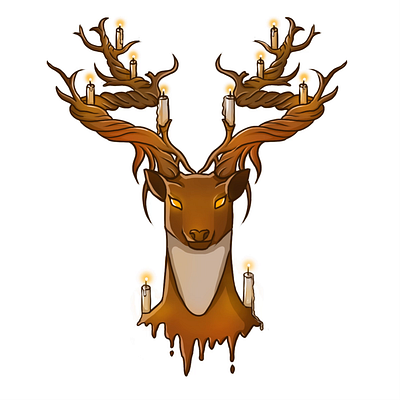 Deer Candle animation illustration
