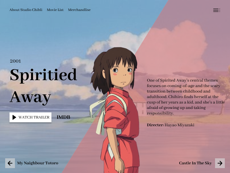 Spirited Away design interface ui ui design