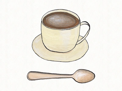 Coffee + spoon illustration