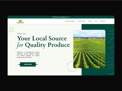 FreshHarvest / Landing Page fresh produce landing page organic product landing organic website product landing product website ui ux ui