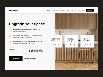 Landing Page Furniture furniture hero section home landing page modern ui ui design ux ux design web design