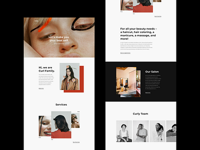 beauty salon website beauty landing page layout ui web design website