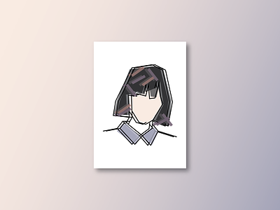 22.1.1 face girl illustration line minimal modern modern art print