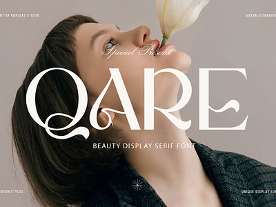 QARE - Beauty Display Serif Font By Koplexs Studio A cursive display elegant fonts logo modern serif serif font typeface