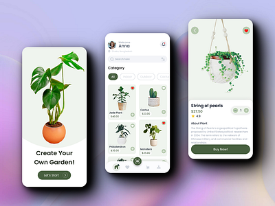 Plant Shop-Mobile App garden mobile app plant plant shop ui