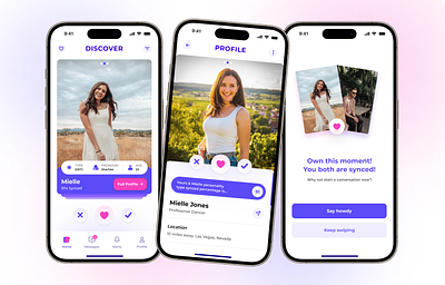 Personality Type Dating Mobile App Design dailyui dating app design figma ios app mobile app mobile app design mobile design personality type ui ui design uiux ux