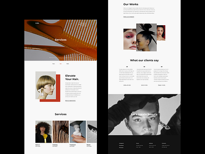 beauty salon website beauty landing page layout ui web design website