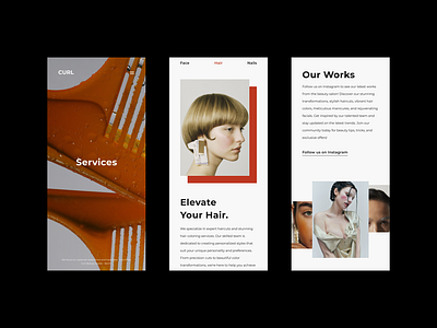 mobile layout beauty landing page layout mobile ui web design website