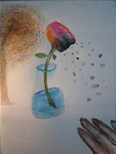 We the Takers coloered pencil fade flower humans humans suck original rainbow traditional traditional watercolor tree watercolor wilt