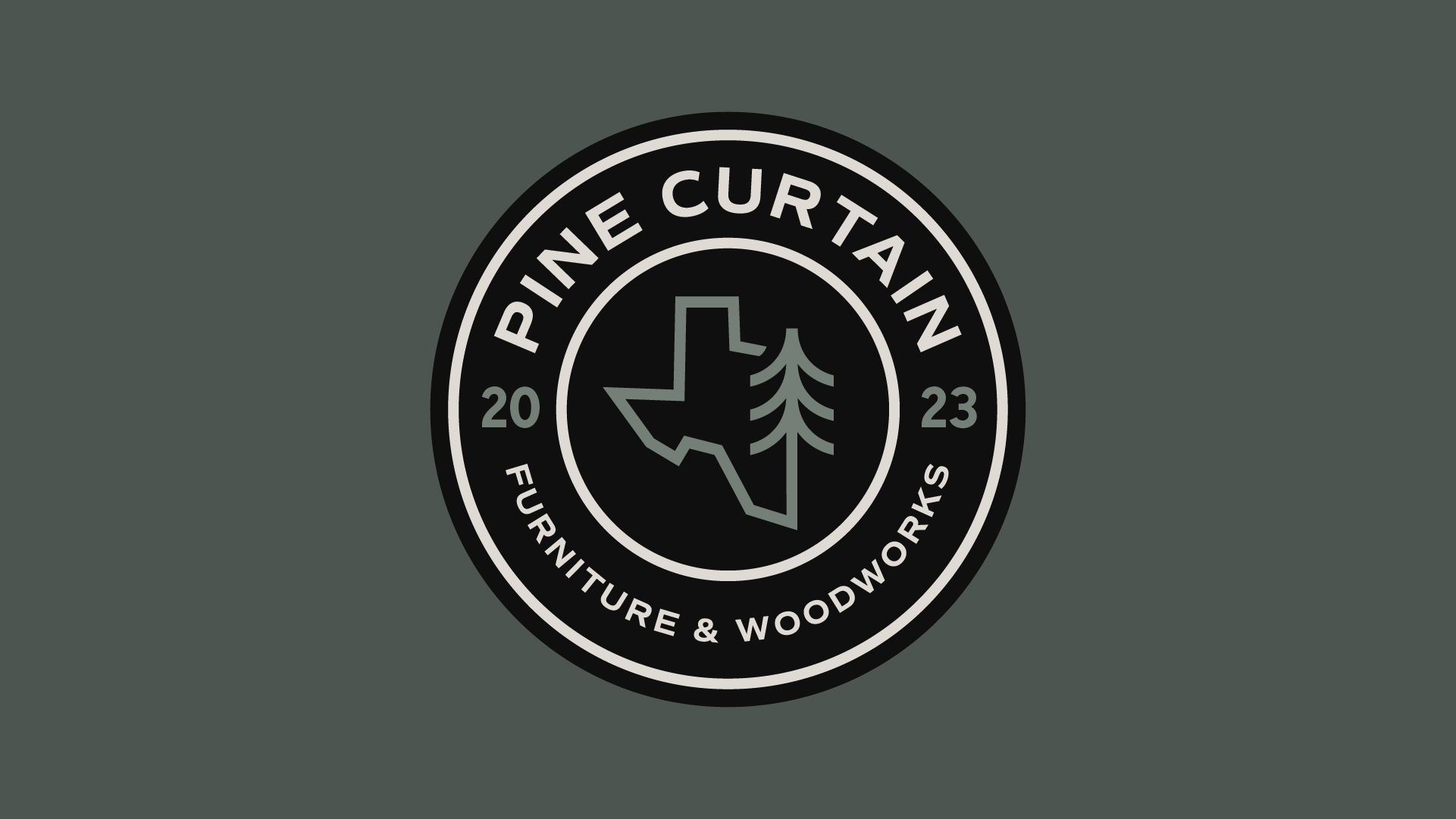 Pine Curtain Woodworks • Logo System branding branding system design furniture illustration logo logo system texas typography vector woodworking