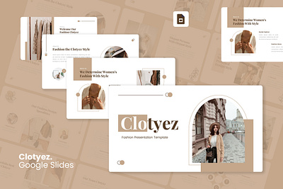 Clotyez PowerPoint Template brown business clotyez fashion gsl key model modern ppt pptx presentation template ui website white