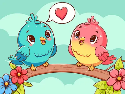 Love birds digital art illustration love birds procreate