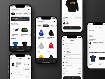 Thrasher Shop Experience - Mobile App app design design design system mobile design product design redesign ui design visual design