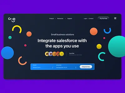 Crop International Dark mode design concept branding design interface product service startup ui ux web website