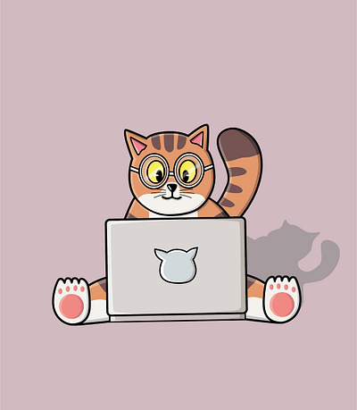 Meow Workaholic animal animation cat design illustration vector