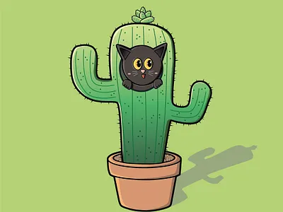 Meow Loves Plants animal animation cat design illustration vector