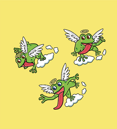 Angel Frog animal animation design frog illustration